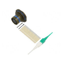 Conector militar 13 mm soclu mamă placat aur 5A | Electronic-mag.ro | Componente Electronice