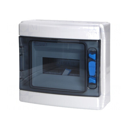 Carcasă Albă pentru Aparatură Modulară IP65 ABS 8 Module | Electronic-mag.ro | Componente Electronice