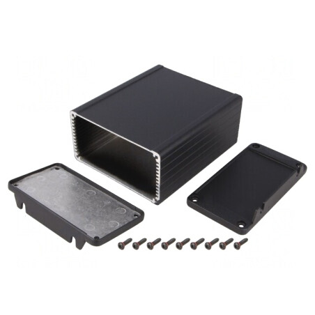 Carcasă Aluminiu Neagră IP54 104x120x55mm | Electronic-mag.ro | Componente Electronice