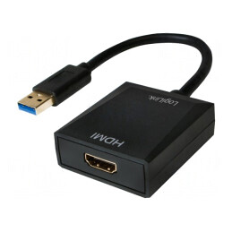 Adaptor USB 2.0/3.0 la HDMI, Negru | Electronic-mag.ro | Componente Electronice