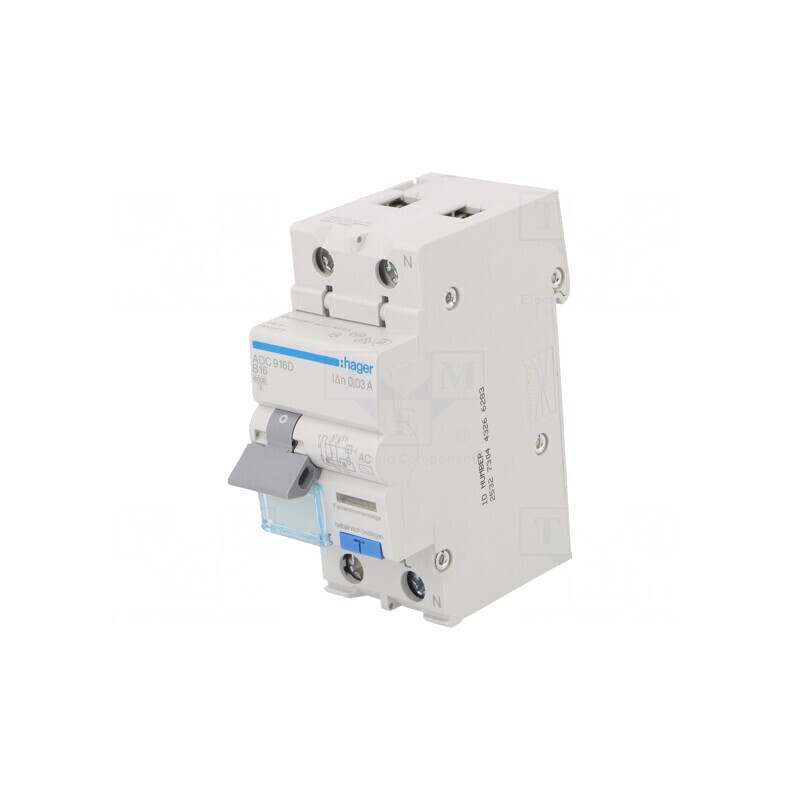 Întrerupător RCBO 16A 30mA 1P+N 240VAC IP20 | Electronic-mag.ro | Componente Electronice