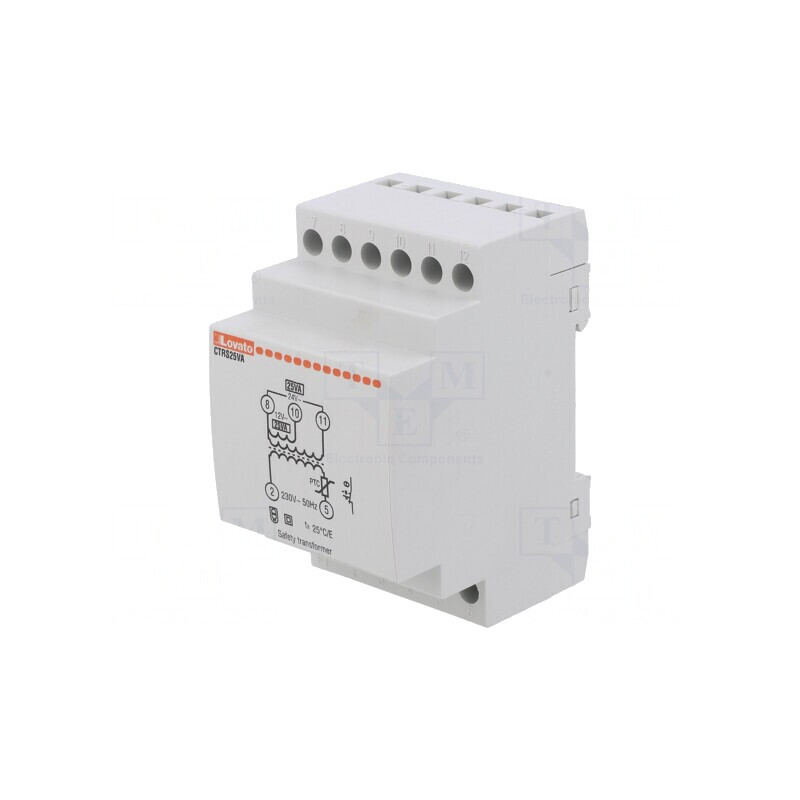 Transformator Alimentare 25VA 230VAC 12V/24V pentru Șină DIN