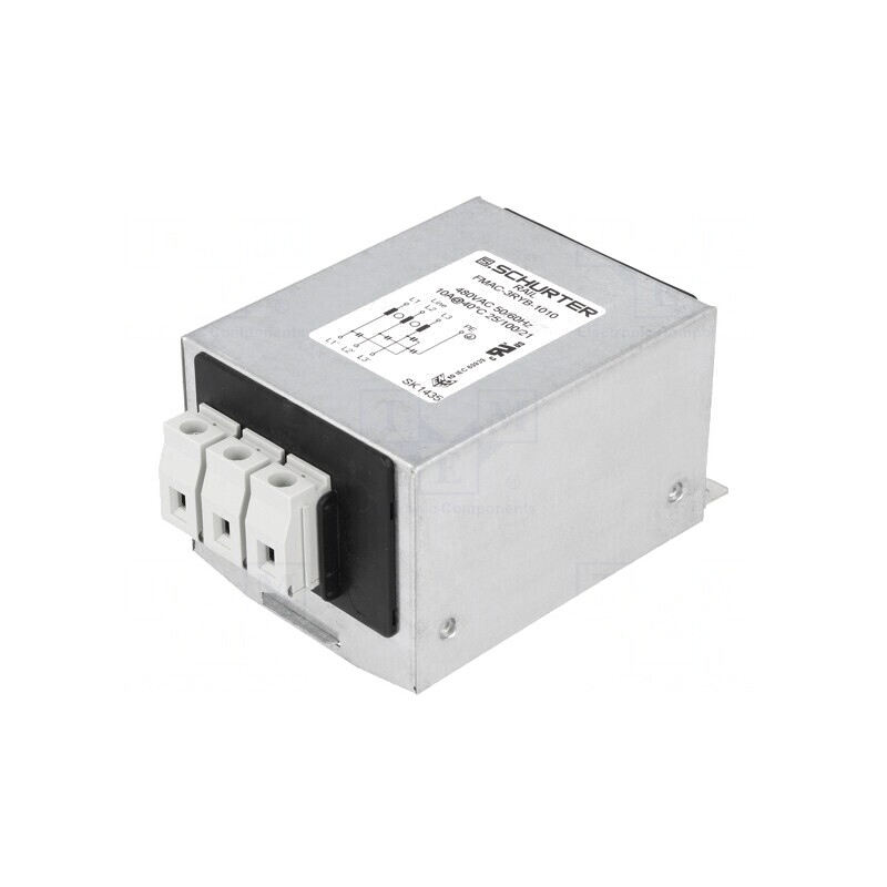 Filtru anti-interferențe trifazic 480V 10A 61x75x48mm | Electronic-mag.ro | Componente Electronice