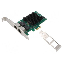 Card Extensie PC PCIe RJ45 x2 1Gbps