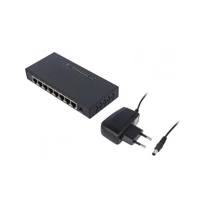 Switch Gigabit Ethernet 8 Porturi Negru RJ45 | Electronic-mag.ro | Componente Electronice