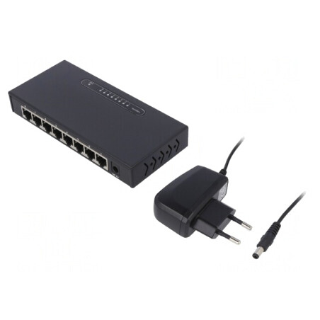 Switch Gigabit Ethernet 8 Porturi Negru RJ45 | Electronic-mag.ro | Componente Electronice