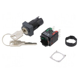 "Comutator Rotativ cu Cheie Negru 16mm 2NC NO" | Electronic-mag.ro | Componente Electronice
