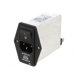 Conector Alimentare AC Soclu Tată 6A 250VAC C14 | Electronic-mag.ro | Componente Electronice