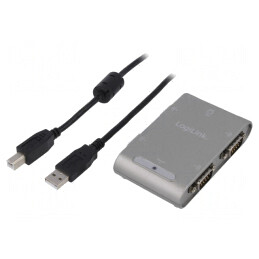 Convertor USB 1.1/2.0 la D-Sub 9pin 4 Mufe USB B Soclu | Electronic-mag.ro | Componente Electronice