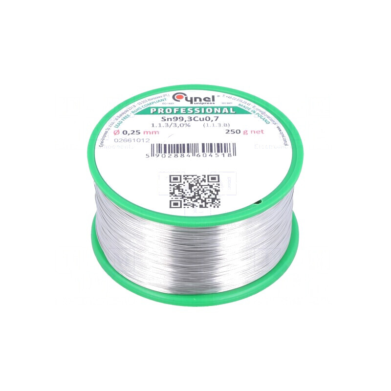 Sârmă de lipit fără plumb 0,25mm 250g Sn99,3Cu0,7 | Electronic-mag.ro | Componente Electronice