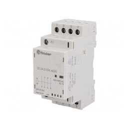 Contactor: 4-polar pt.instalaţii | 25A | 24VAC,24VDC | IP20 | W: 35mm | 22.34.0.024.4620