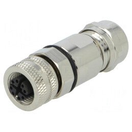 Mufă M12 8-PIN Mamă IP67 48V pentru Lipire pe Cablu