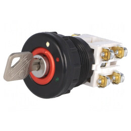 Comutator Rotativ cu Cheie 30mm Roșie | Electronic-mag.ro | Componente Electronice