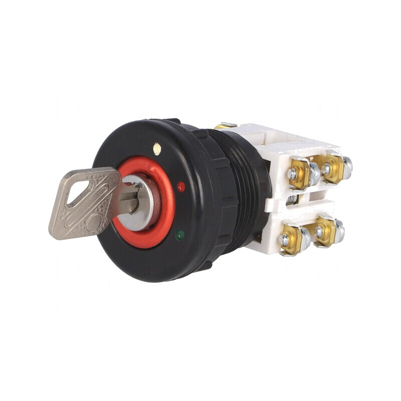 Comutator Rotativ cu Cheie 30mm Roșie | Electronic-mag.ro | Componente Electronice