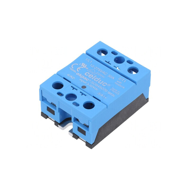 Releu semiconductor 50A 1-fazat 3-32VDC 12-275VAC | Electronic-mag.ro | Componente Electronice