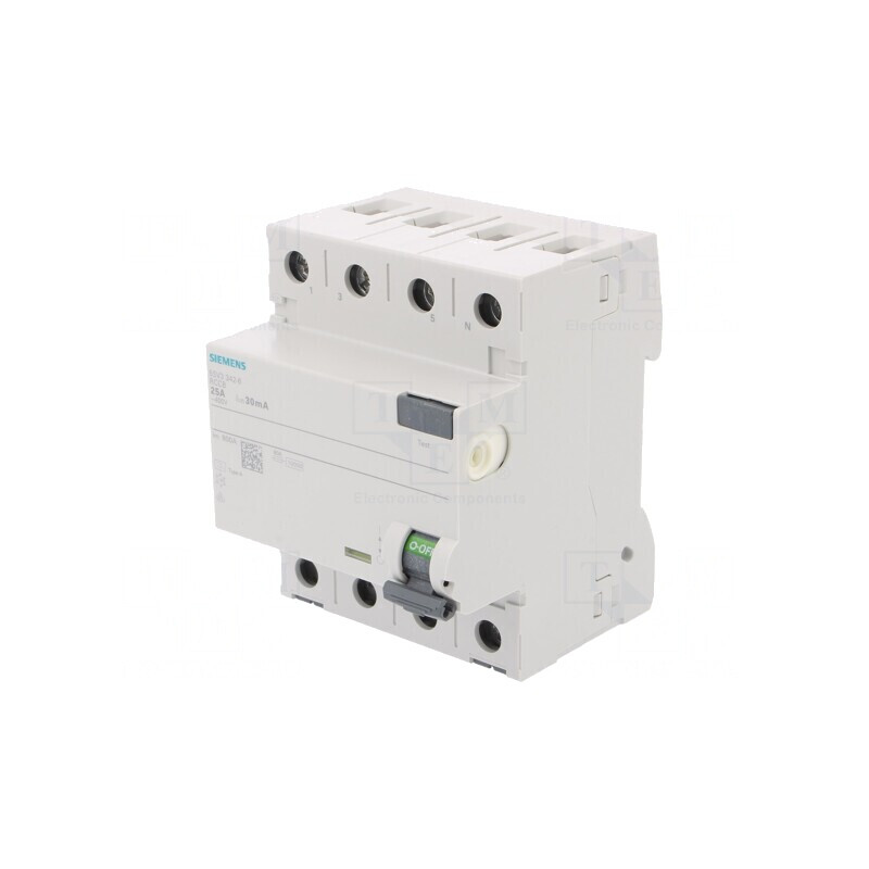 Întrerupător diferenţial 25A 30mA 3P+N IP20 | Electronic-mag.ro | Componente Electronice