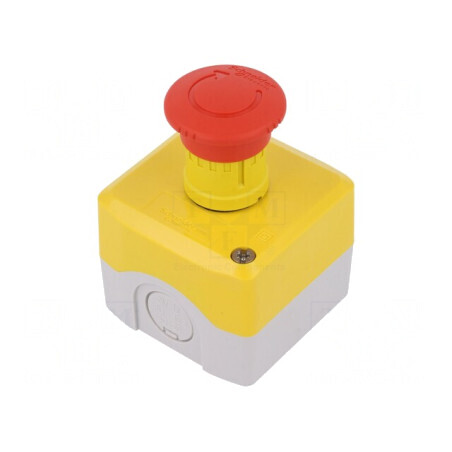 Casetă de comandă Harmony XB5 cu 1 buton cap ciupercă IP66 | Electronic-mag.ro | Componente Electronice
