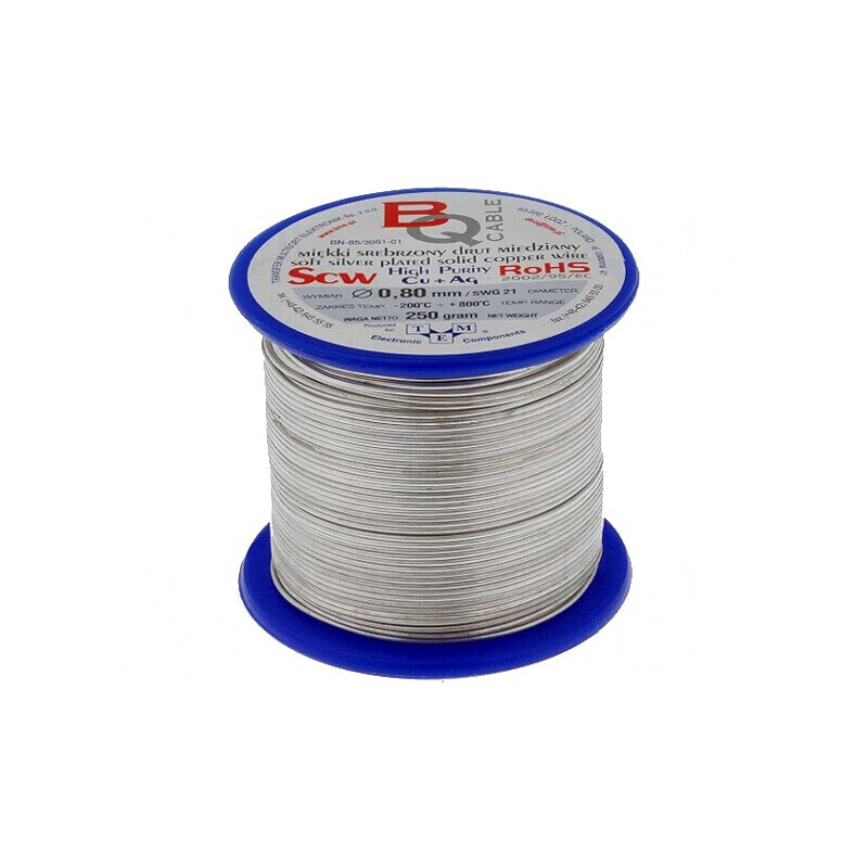 Sârmă de cupru argintată 0,8mm 250g | Electronic-mag.ro | Componente Electronice