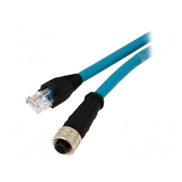 Adaptor Ethernet M12 Mamă la RJ45 IP67 | Electronic-mag.ro | Componente Electronice