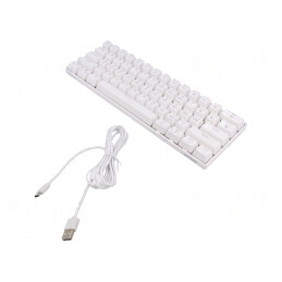 Tastatură Albă USB C cu Cablu US Layout 1.8m | Electronic-mag.ro | Componente Electronice