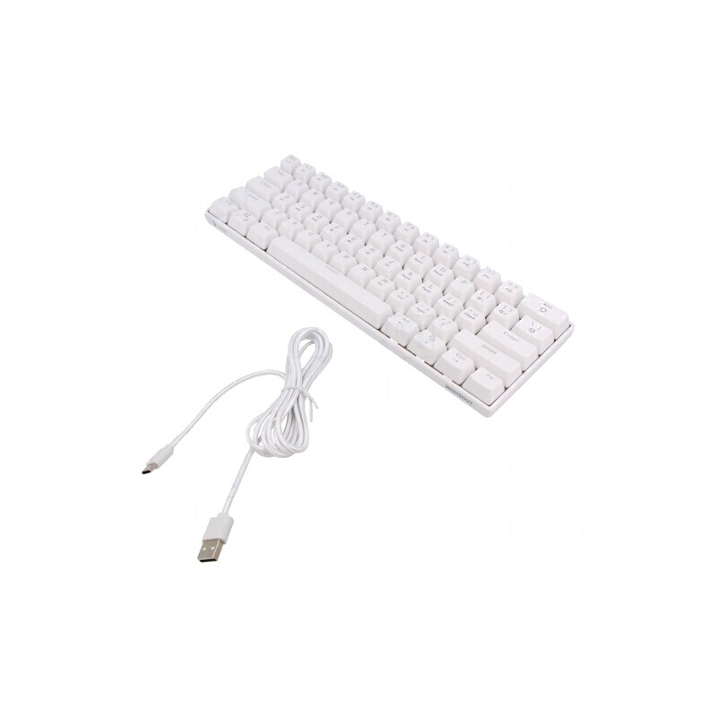 Tastatură Albă USB C cu Cablu US Layout 1.8m | Electronic-mag.ro | Componente Electronice