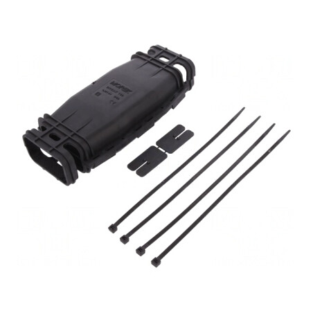 Mufă cu Gel IP68 Polipropilenă Neagră 180mm | Electronic-mag.ro | Componente Electronice
