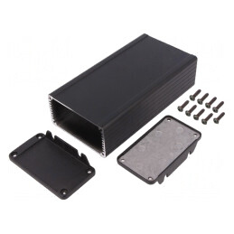 Carcasă Aluminiu Neagră IP54 84x160x44mm | Electronic-mag.ro | Componente Electronice