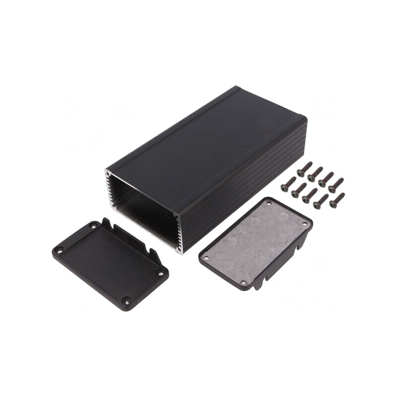 Carcasă Aluminiu Neagră IP54 84x160x44mm | Electronic-mag.ro | Componente Electronice