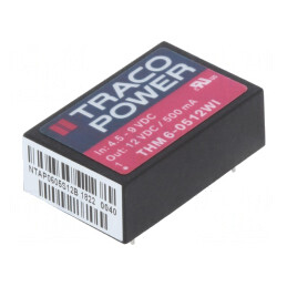 Convertor DC/DC 6W 4.5-9V la 12V 500mA DIP24 THM | Electronic-mag.ro | Componente Electronice
