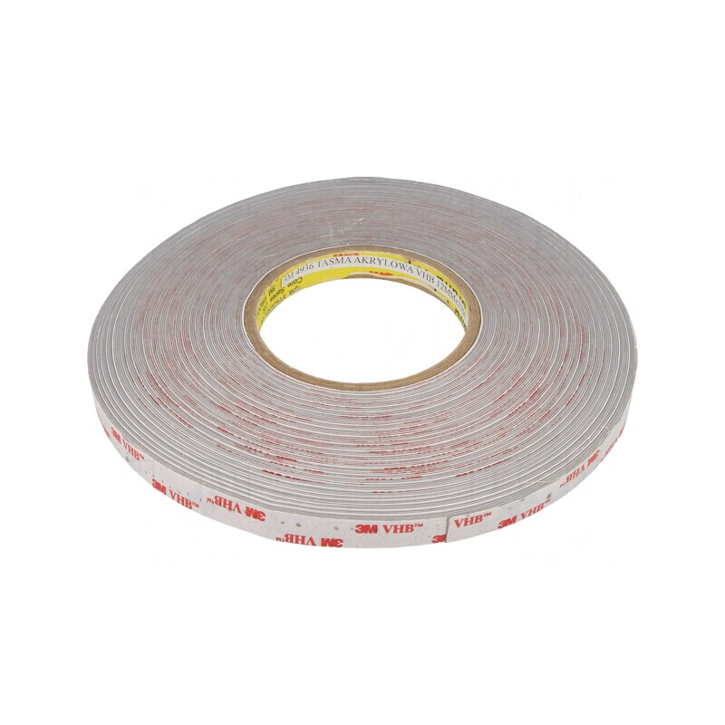 Bandă de Fixare Acrilică Gri 12mm x 33m | Electronic-mag.ro | Componente Electronice