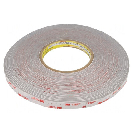 Bandă de Fixare Acrilică Gri 12mm x 33m | Electronic-mag.ro | Componente Electronice