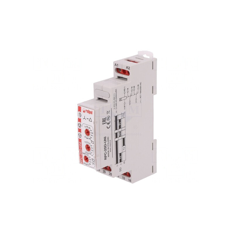 Timer Programabil DPDT 1s-1h, 12-240VAC/24VDC, RPC-2SD-UNI | Electronic-mag.ro | Componente Electronice