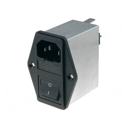 Conector de Alimentare AC IEC 60320 6A 250V Soclu Tată | Electronic-mag.ro | Componente Electronice