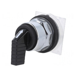 Comutator rotativ negru 30mm 2 poziții | Electronic-mag.ro | Componente Electronice