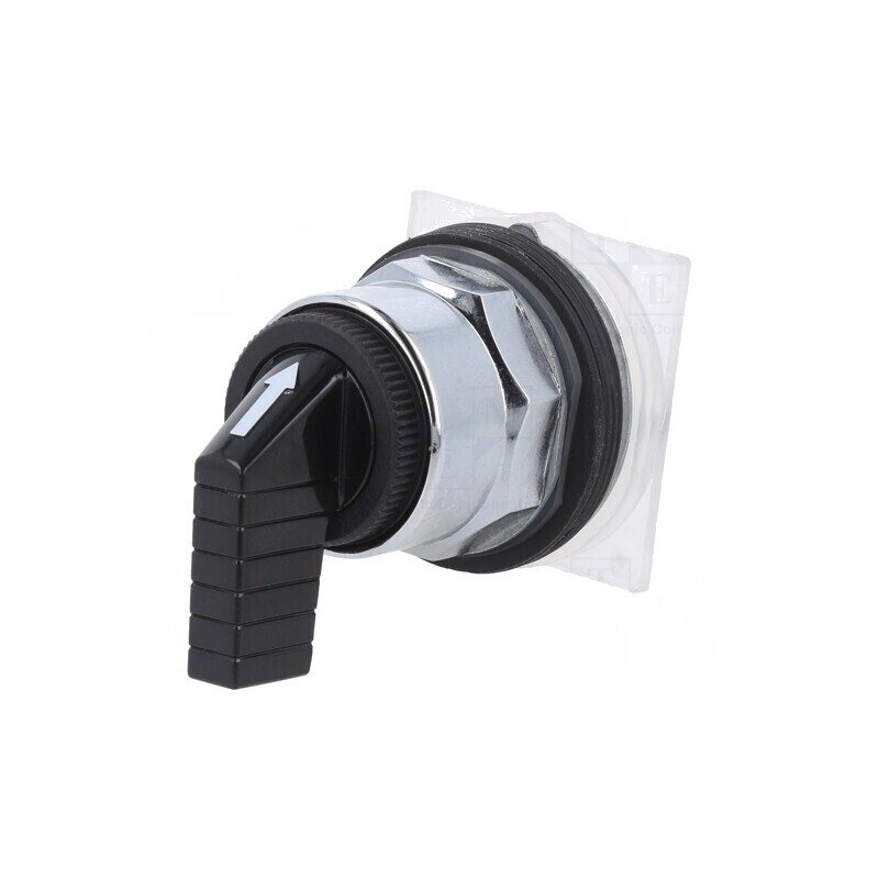 Comutator rotativ negru 30mm 2 poziții | Electronic-mag.ro | Componente Electronice