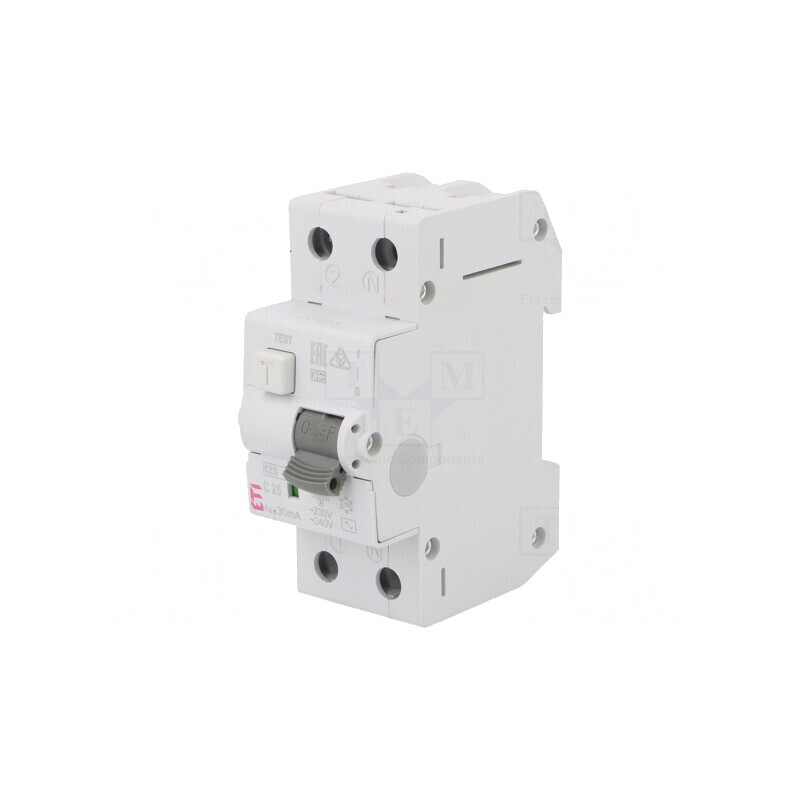 Întrerupător RCBO 25A 30mA 2P 230/400VAC IP20 | Electronic-mag.ro | Componente Electronice