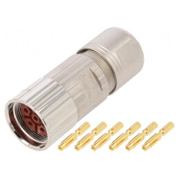 Conector M23 6 PIN Crimpat IP67 28A | Electronic-mag.ro | Componente Electronice