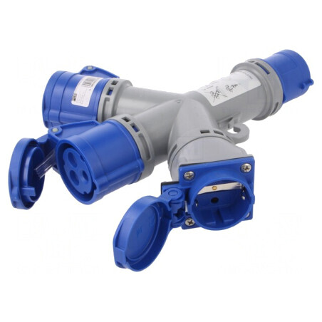 Conector Alimentare AC Splitter Tată/Mamă 16A 230V IP44 | Electronic-mag.ro | Componente Electronice