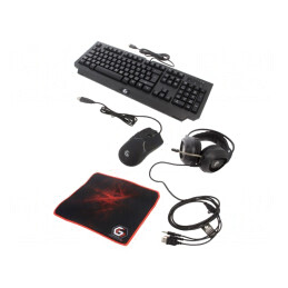 Kit de gaming negru Jack 3,5mm USB A DE layout cu cablu | Electronic-mag.ro | Componente Electronice