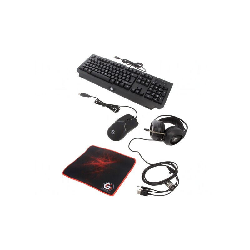 Kit de gaming negru Jack 3,5mm USB A DE layout cu cablu | Electronic-mag.ro | Componente Electronice