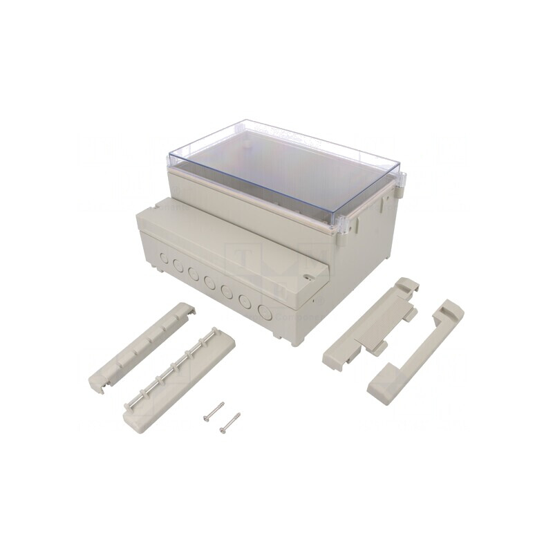 Carcasă montare pe perete ABS gri 256x217x132mm | Electronic-mag.ro | Componente Electronice