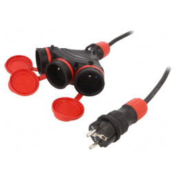 Prelungitor alimentare 15m 3 prize 16A negru | Electronic-mag.ro | Componente Electronice