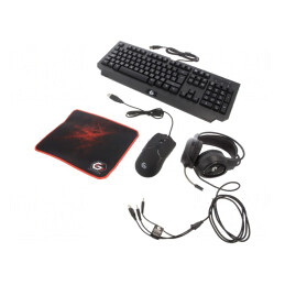 Kit de gaming negru Jack 3,5mm USB HU layout cu cablu | Electronic-mag.ro | Componente Electronice