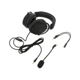 Căști cu Microfon Negru Jack 3,5mm USB 2,2m | Electronic-mag.ro | Componente Electronice
