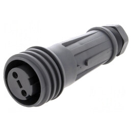 Mufă Mamă Circulară 2 Pin Filet Exterior | Electronic-mag.ro | Componente Electronice
