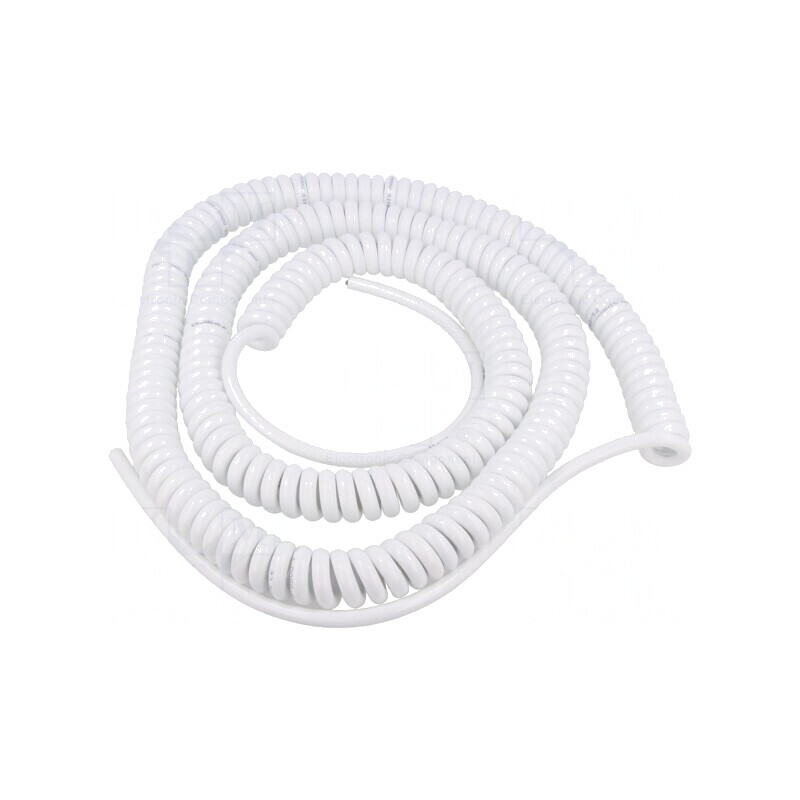 Cablu Spiralat Neecranat PUR Alb 3G1mm2 1,5m 5,25m | Electronic-mag.ro | Componente Electronice