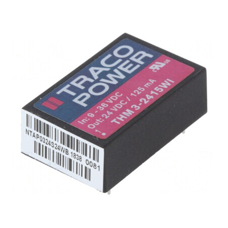 Convertor DC/DC 3W 9-36V la 24V 125mA DIP24 | Electronic-mag.ro | Componente Electronice