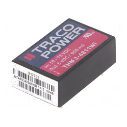 Convertor DC/DC 3W 18-75V la 5V 600mA DIP24 | Electronic-mag.ro | Componente Electronice