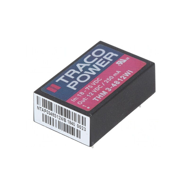 Convertor DC/DC 3W 18-75V la 12V 250mA DIP24 | Electronic-mag.ro | Componente Electronice
