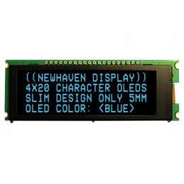 Afișaj OLED Alfanumeric 20x4 Albastru 92x31,5x6,5mm | Electronic-mag.ro | Componente Electronice